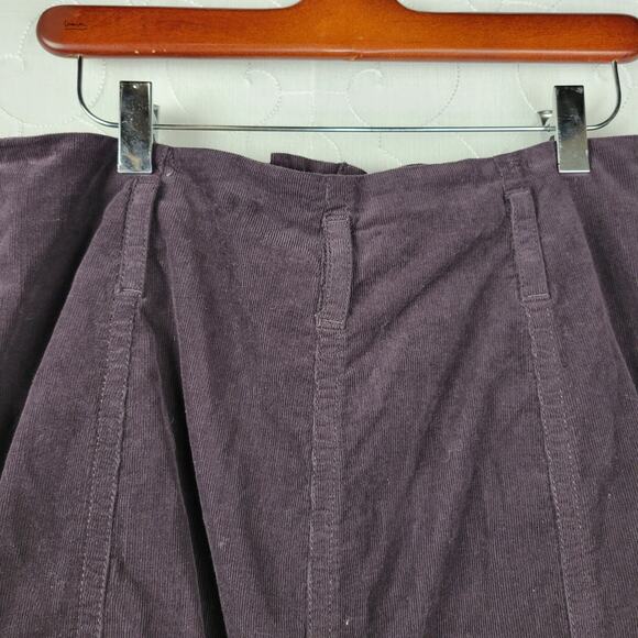 Banana Republic Womens Skirt 12 Purple Corduroy Front Slit‎ Belt Loops Pockets - Picture 8 of 12